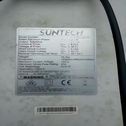 WuRi Used Suntech Poly 315w Solar Panels 72 Cell Second-Hand Solar Modules Outdoor Water Pump Pumping Power Generation System